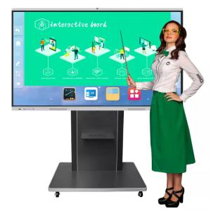 Aluminum Alloy Metal Face Frame LCD All In One Meeting Interactive Flat Panel 55