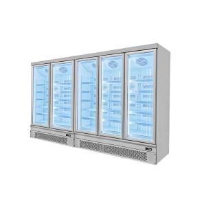 1450L Glass Door Commercial Display Freezer Factory Vertical Showcase