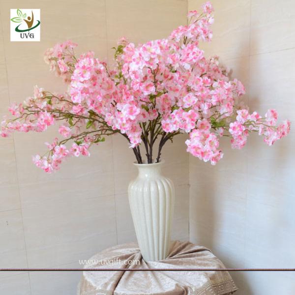 UVG 1m white artificial cherry blossom branches wholesale with silk flowers for weddings