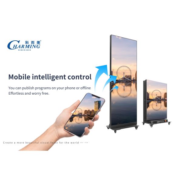 Foldable LED Poster Display Featuring High Refresh Rate GOB Process and Smart Mobile Control