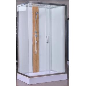 Cheap 1200x800x2150mm Rectangular Shower Cabins With Bamboo for sale