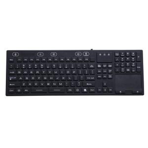 Rigid IP68 Medical Grade Keyboard , Touch Mouse Wireless Backlit Keyboard