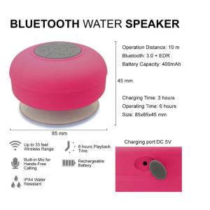 2018 Hottest BTS06 wireless mini suction shower waterproof bluetooth speaker