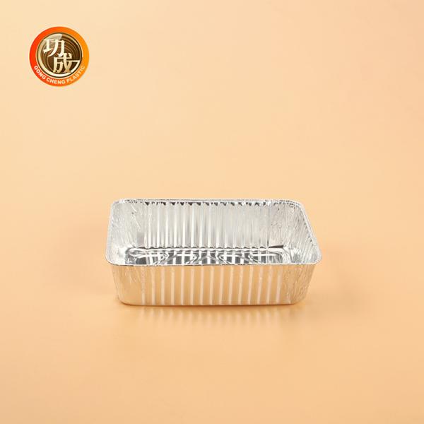 Customized Logo Silver/Gold Aluminum Foil Lunch Box Rectangular Shape Custom