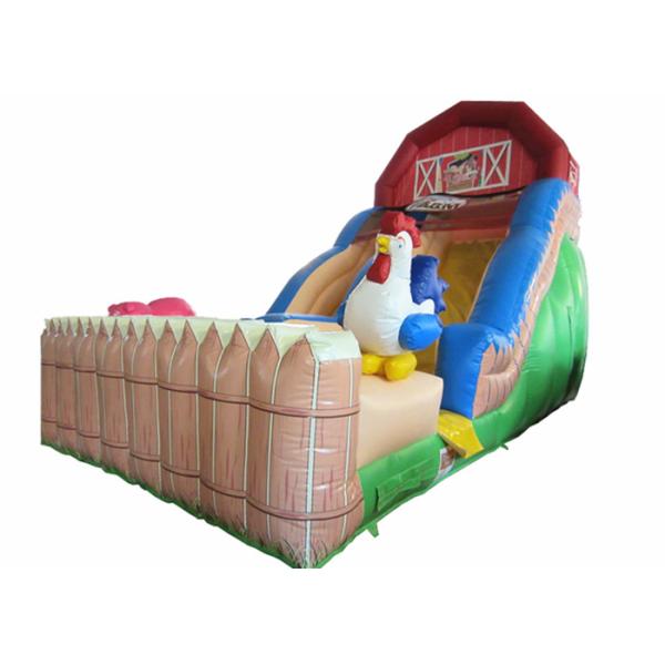 Quality Inflatable the farm themed standard dry slide top inflatable dry commercial slide for children under 15  years wholesale
