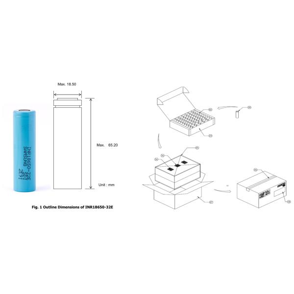 INR18650 32E CC-CV 3.7V 3200mAh Rechargeable Li Ion Battery