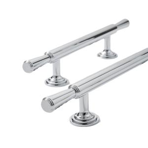 Brass Chorming Silver 192mm T Bar Furniture Handles For Cabinet Drawer