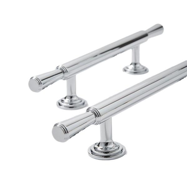Brass Chorming Silver 192mm T Bar Furniture Handles For Cabinet Drawer