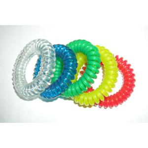 Cheap Spiral wrist coil with ring key chain solid/transparent color mini coil school office gift for sale