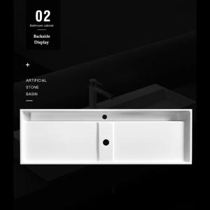 Antipollution Solid Surface Wash Basin Rectangular Wall Hung Basin