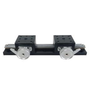 Gear Double Sliding Block Manual Linear Stage Rack And Pinion Stage 90mm Trip