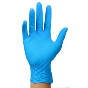 China Blue Disposable Nitrile Gloves Hand Protection Powder Free on sale