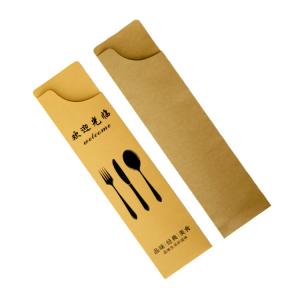 Disposable Recyclable Tableware Packing Kraft Paper Bag For Restaurant