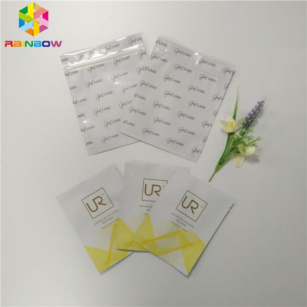 Biodegradable Plastic Foil Bags Three Side Sealed Facial Mask Packaging For Cosmetic
