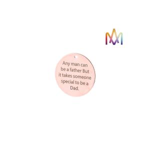 25mm Round Shaped SS304 Pendant Engraved Bracelet Charms