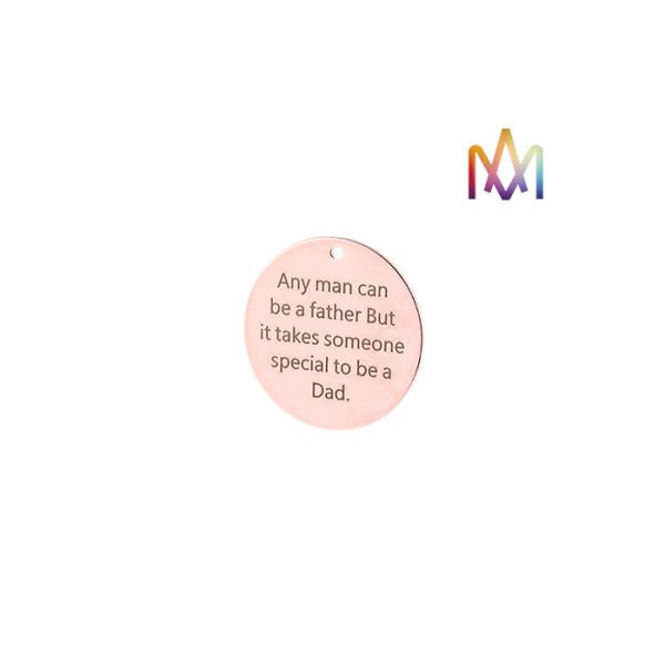 Quality 25mm Round Shaped SS304 Pendant Engraved Bracelet Charms wholesale