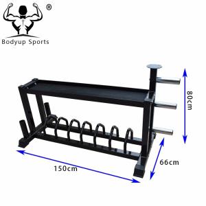 L150*W66*H80cm Gym Dumbbell Rack Multi Function For Kettlebell And Weight Plate