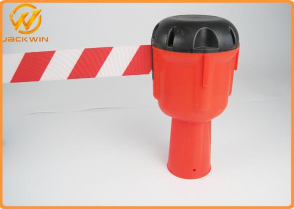 Quality Road Traffic Management Cones Topper 9 Meters White / Red Plastic Retractable Belt wholesale
