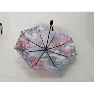 Convenient Auto Open Close Umbrella , Folding Golf Umbrella With Flower Design