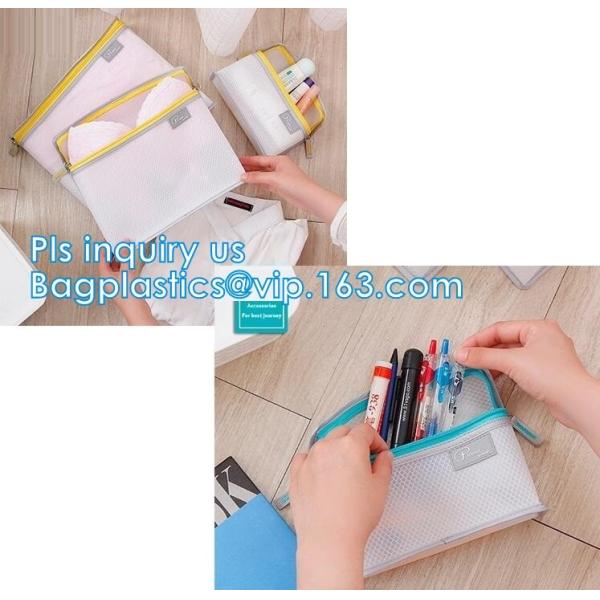 mesh zipper cosmetic bag make up custom high quality bags and cases shopping, Travel Toiletry Pouch Silver Mesh bag