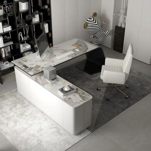 Office Desk Furniture Design for Home Executive Boss Luxury Grey Escritorio De