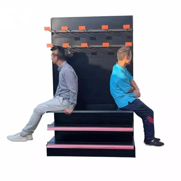 Factory Custom Size Color metal gandola shelves conveni store shelf black