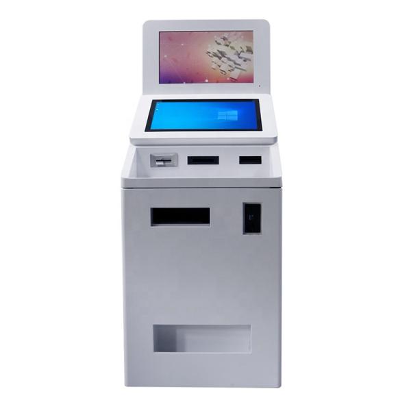 Quality Dual Screen Size QR Scanner Card Reader Cash and Coin Dispensing Self Service Payment ATM Kiosk Machine wholesale