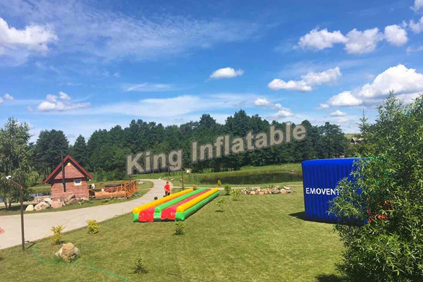 Colorful Eye-Catching Inflatable Water Slide For Children 15*3m / Inflatable Playground
