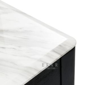 Living Room Elegant Corner Marble End Table With Drawer