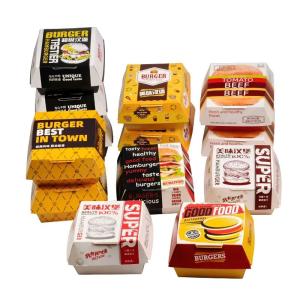 Custom Different Shape Hamburger Paper Packaging Box Made from Recycled