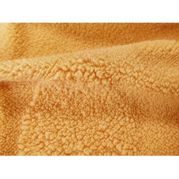 Warp Knitted Sherpa Fleece Fabric 100% Polyester Yellow Jacquard For Garment