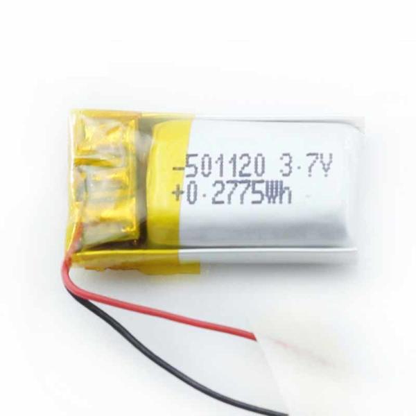 Quality PL501120 3.7Volt 75mAh Lithium Ion Polymer Battery wholesale