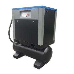 compact screw air compressor with air dryer on receiver tank