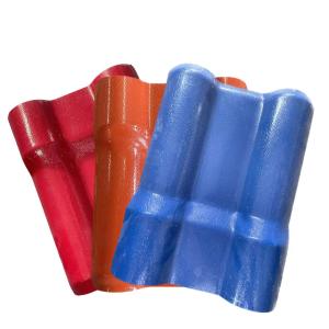 Spanish ASA Synthetic Roofing Tile Colorful Bamboo Shape Green Tile For Villa