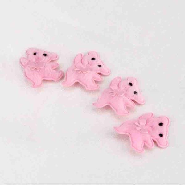 Quality Pink Plush Toppers Craft Cute Little Bear Eco - Friendly 3*3mm With Sticker wholesale