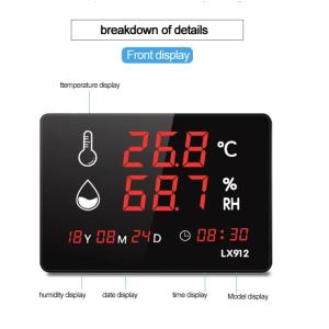 Led Thermometer Digital Thermo Hygrometer Clock and Hygrometer Wall Clock