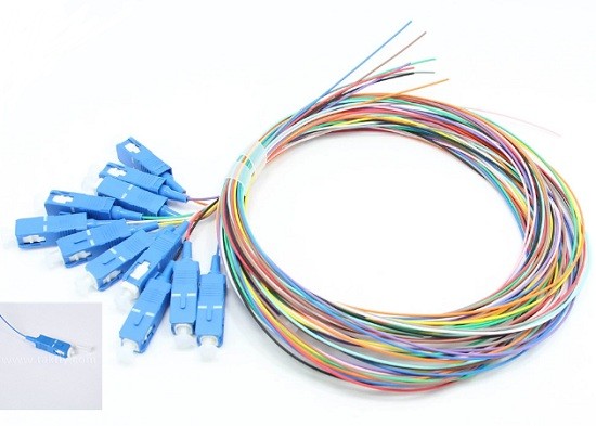 Quality 12 Core OS2 UPC Sc Pigtail Single Mode 0.9mm G657A1 Fiber Optic Pigtail Colour Coded wholesale