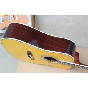 Factory custom yellow 41" full solid OM 42 acoustic guitar with ebony fretboard