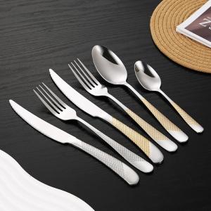 Star Diamond Stainless Steel Flatware Sets Luxurious Embossed Pattern