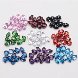 China Pink Garnet Green White Orange Blue Gemstones Pear Shape Double Turtle Faceted Cubic Zirconia on sale