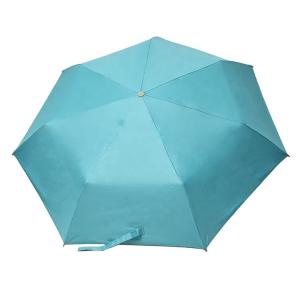 Wooden Handle Three Folding Umbrella 7 Fiberglass Ribs