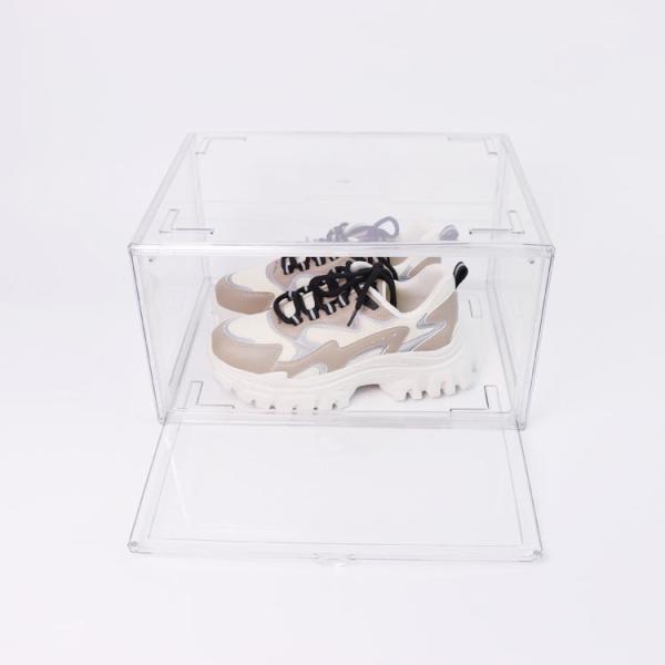Quality Stackable Magnetic Door Clear Acrylic Shoe Box Transparent wholesale