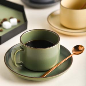 Nordic Design Style Handmade Ceramic Coffee Mug And Saucer Set For Sustainable