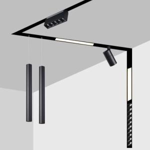 Magnetic Recessed Track Light Rail Round 48V 16mm For Linear Light