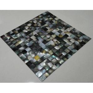 China Bar Decoration Black Pearl Mosaic Tile Square Design Groutless Mosaic Tile on sale