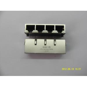 PCB mount 1x4 quad ports RJ45 connector multiple port modular jacks