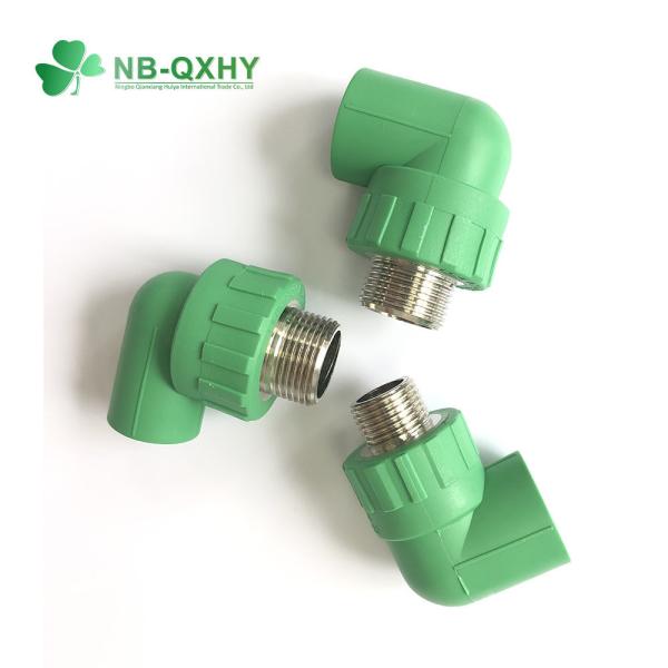 Quality 90 Degree Angle Male Threaded PPR Pipe Fittings with Brass Connection Type wholesale