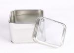 Plain Color Small Empty Square Metal Tins CMYK Offset Printed With Clear Window