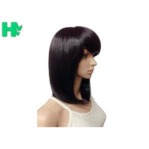 Synthetic Heat Resistant Wigs / Long Bob Wigs With Side Bangs