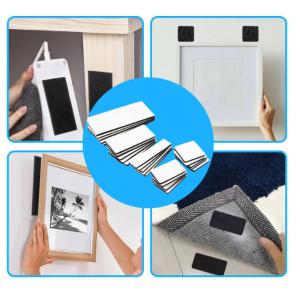 Peel And Stick Square Hook And Loop Tape Adhesive Strong Adhesive Backing